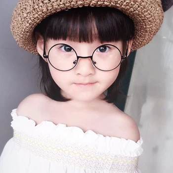 Vaikai Derliaus Apvalūs akiniai skaidrūs akiniai Unisex Berniukas Mergaitė Trumparegystė Recepto, Optiniai Akinių Rėmeliai Vaikui Akiniai L3