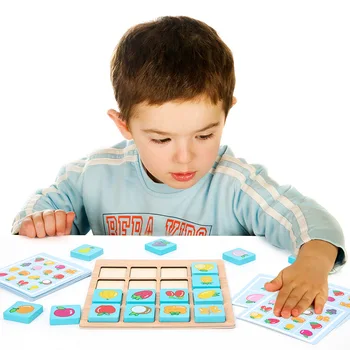 Vaikai Dėlionė, Stalo Žaidimas, Momentinių Nuotraukų Atminties Šachmatų Kūdikių Smegenų Galią Ankstyvojo Ugdymo Mediniai Mokymosi Žaislas, Vaikas Vaisių Gyvūnų Dovana