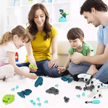 Vaikai Išardymas, Surinkimas Dinozaurą-Galvosūkį Montessori Žaislai Gyvūnų Derinys Varžtas Kūrimo Bloką, Žaislai Berniukams, Mergaitėms, Vaikams