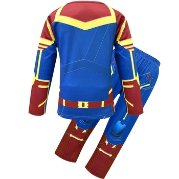 Vaikai Kapitonas Juokinga pižamos Karolis Danvers 2019 Superhero Halloween Kostiumai Berniukams Mergaičių naktiniai marškiniai, pižamos Cosplay Karolis Danvers