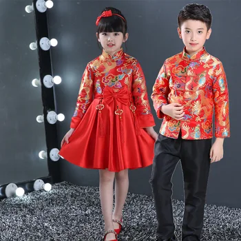 Vaikai Kinija Suknelė Tang Dinastijos Kinų Tradicinė Drabužiai, Striukė, Kostiumas Kelnės Už Vaikas, Berniukas, Mergaitė, Drabužiai