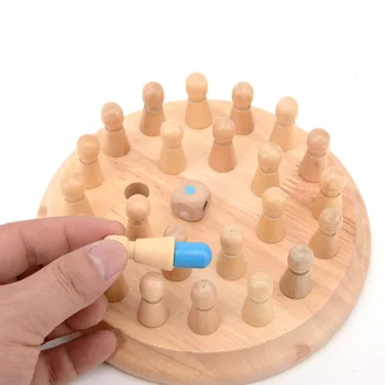 Vaikai Mediniai Atminties Rungtynės Stick Šachmatų Žaidimas Įdomus Blokuoti stalo Žaidimas Montessori Ugdymo Spalva Pažintinių gebėjimų Žaislas Vaikams