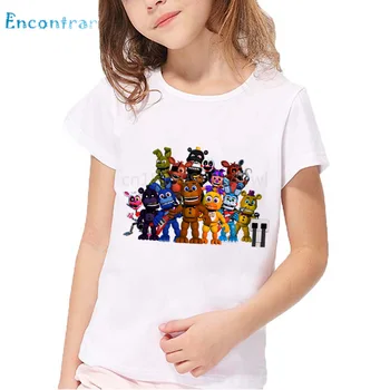Vaikai Penkias Naktis Fredis Animacinių filmų marškinėliai Kūdikių Berniukų, Mergaičių Juokingas 5 Freddys Vasaros Viršūnes Vaikams Laisvalaikio T-shirt