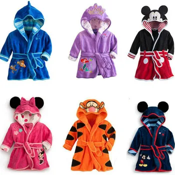Vaikai Pijama minnie Infantil Vaikai Šiltas Mickey Pajama undinė Pižamos Berniukams, Kūdikių Mergaitės Gyvūnų tigras flanelė Sleepwear Skraiste