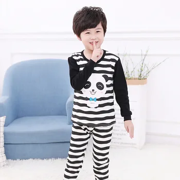 Vaikai Pižama Nustatyti Berniukų Sleepwear 2 4 6 8 10 12 metų Homewear Berniukų Drabužiai Animacinių filmų Vaikams sleepwear minkštas Panda Vienaragis Pižama