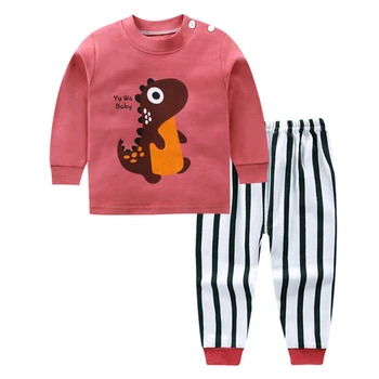 Vaikai Pižama Rinkinius, Skirtus Kūdikių Mergaitės Berniukai Animacinių filmų pavasario Sleepwear Drabužiai Tiktų Gyvūnų Pižamos Pijamas Kelnės