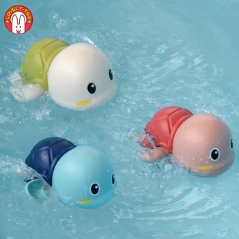 Vaikai Vonios Žaislai Mielas Animacinių filmų Gyvūnų Vėžlio Classic Baby Vandens Žaislas Kūdikiams Plaukti Vėžlys Žaizdos-iki Grandinės Clockwork Paplūdimio Vonios Žaislai