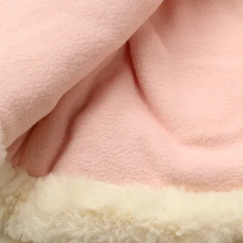 Vaikams, Drabužiai, Striukė, Nėriniai riba little lady žvynų Žiemos Vaikai Dirbtiniais Fox Fur Coat Baby Girl Medvilnės Tirštėti viršutinių drabužių siuvimas