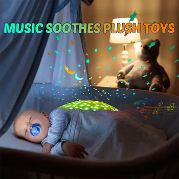 Vaikams, Minkšti Žaislai, Įdaryti Miegoti Naktį Led Lempos Iškamša Pliušiniai Žaislai Su Muzika Ir Žvaigždžių Projektorius, Šviesos, Žaislai Mergaitėms Berniukas