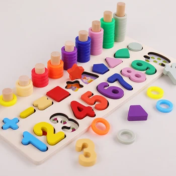 Vaikams Žaislai Montessori Ugdymo Mediniai Žaislai, Geometrinės Formos Pažinimo Atitikimo Matematikos Kūdikių Ankstyvojo Švietimo Žaislai Vaikams