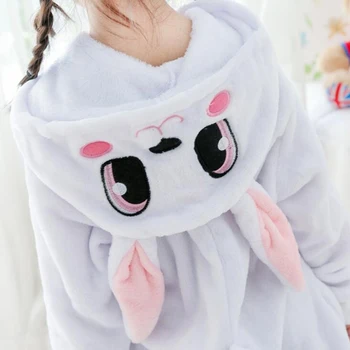 Vaikas Blue Rabbit Cosplay Kigurumi Onesies Vaikų Animacinių Filmų Žiemos Anime Jumpsuit Kostiumu Mergina Berniukas Gyvūnų Sleepwear Pižama