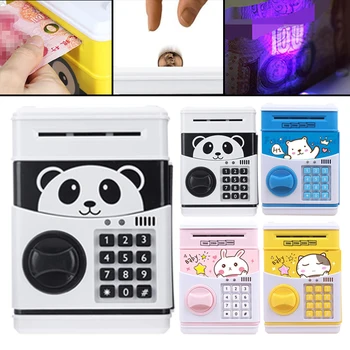 Vaiko Pinigų Laikymo Panda Elektroninių Piggy Bank ATM Slaptažodį taupyklė Pinigų Monetų Taupymo Dėžutė seifas Automatinė Indėlių Dovana