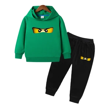Vaikų amžiaus 2-10 dėvėti Rudenį spausdinti ilgomis rankovėmis Hoodies Kelnes Rinkiniai mergaitėms atsitiktinis hoodie berniukai palaidinukė puloveris rinkiniai