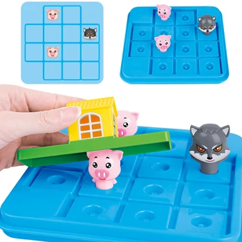 Vaikų Ankstyvojo Ugdymo stalo Žaidimai 3 Mažai Piggies Iššūkis Tirpalu Žaidimai, IQ Mokymo Logika Kosmoso Mąstymo Priežastis Žaidimas