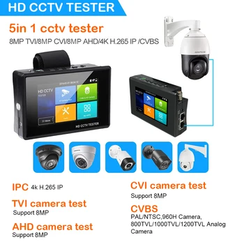 VAIZDO Testeris IP Kameros 4K 5-In-1 Jutiklinis Ekranas vaizdo Kamera Testeriai testeriai CCIV IP Kameros testeriai ip testeris kamery HAINAUT testeris Stebėti