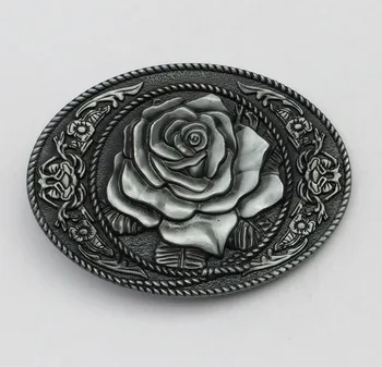 Vakarų Rožių Gėlių Ovalo formos Diržo Sagtis su Metalo kaubojus diržo galvutė 4 cm pločio diržas moteris, vyras džinsai priedai