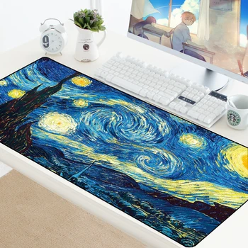 Van Gogh Pelės Mygtukai Kompiuterio Pad pelė, Klaviatūra, Kilimėlis Guminis Žaidimų Žaidėjus Biuro Stalas Laptop Žvaigždėtą Naktį Pelės Kilimėlis csgo