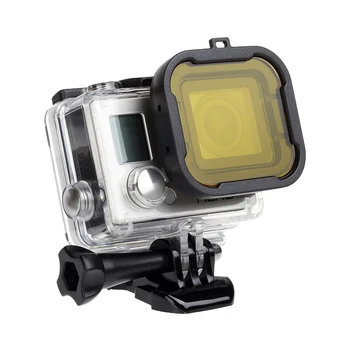 Vandeniui Korpusas Atveju Objektyvo Filtrus GoPro Hero 3 4+ Juoda Sidabrinė Veiksmų Fotoaparatas Raudonas Filtras Go Pro Kamera Nardymo Priedų