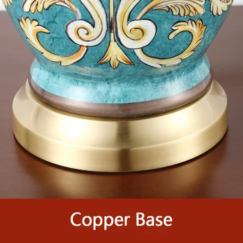 Variniai Stalo Lempa Amerikos Stiliaus Kambarį Jingdezhen Keramikos Lempos Prabangus Miegamasis Naktiniai Papuošti LED Lempos