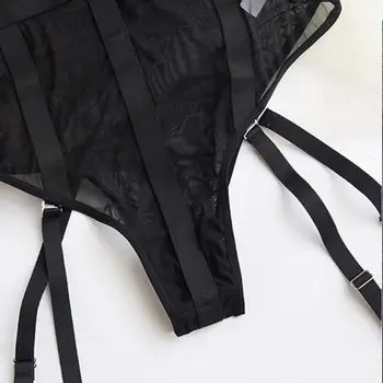 Varsbaby Seksualus Tuščiaviduriai Nelaisvėje Moterų Diržas naktiniai drabužiai-Ultra plonas Kvėpuojantis Bodysuit+Gyvulių 2vnt