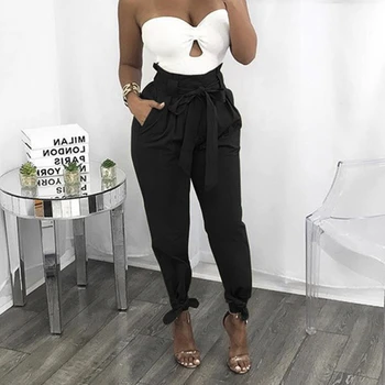 Vasaros 2019 Prarasti Aukšto Liemens Kelnės Streetwear Krovinių Kelnės Moterims Camo Kelnės Ponios Kelnės Pantalon Krovinių Femme Korėjos Plius Dydis