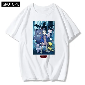 Vasaros Harajuku Svetimas Dalykų 3 T Shirt Grafikos Tees Vyrų/moterų Streetwear Moterų Hip-Hop Unisex Viršų trumpomis Rankovėmis Kpop T Shirts