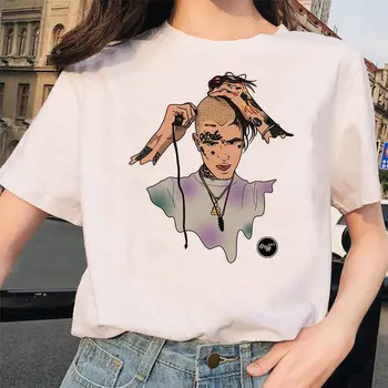 Vasaros Harajukul Juokinga Streetwear Viršuje Tee Moterų Top Trumpas Drabužius Moterims T-shirt Grafikos Lil Peep Harajuku Hip-hop ' o T-shirt