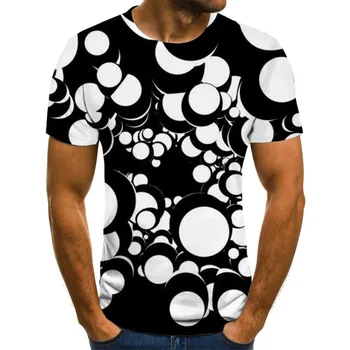 Vasaros Mados Spalvinga 3D Spausdinimo trumpomis Rankovėmis vyriški T-Shirt Vasaros Atsitiktinis Apvalios Kaklo marškinėliai Įdomus Sukasi Modelis Gatvės Krešulys