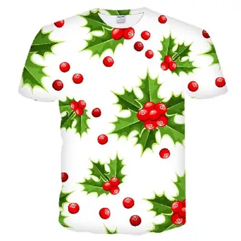 Vasaros marškinėliai Naują Kalėdų 3d Spausdinimo vyriški marškinėliai Atsitiktinis Apsidraudimo Vaikų Sniego Trumpas Rankovės
