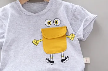 Vasaros nauji vaikiški drabužiai kostiumas berniukui marškinėliai trumpomis rankovėmis + vaikams laisvalaikio šortai 2 dalių rinkinys kūdikių drabužiai
