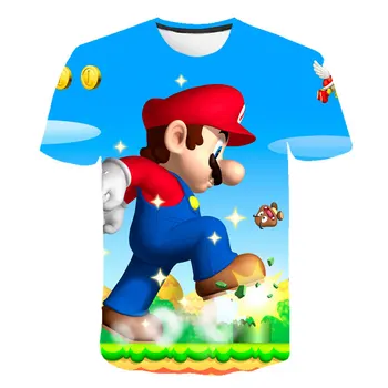 Vasaros Naujus vaikų Harajuku stiliaus Klasikiniai žaidimai, Super Mario marškinėliai Vaikams Mario Bros 3D print t-shirts Juokingas Animacinių filmų marškinėlius viršūnės