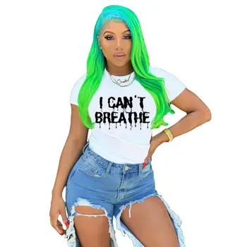 Vasarą aš negaliu Kvėpavimas Laiškas Spausdinti Marškinėlius Moterų Atsitiktinis Tee Viršūnės T-shirt