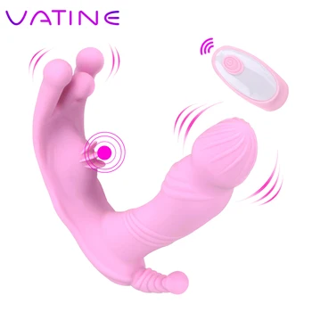 VATINE Pažangios Šildymo Nešiojami Vibratorius Dildo 7 Režimu Klitorio Stimuliatorius Vibracijos Kelnaitės Dildo Sekso Žaislai Moterims