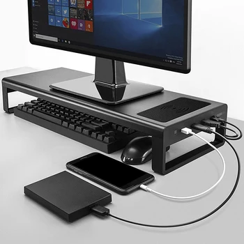 Vaydeer Daugiafunkcinis LCD Ekranas Stalinio Stovo, 4 x USB3.0 + Wireless Charging