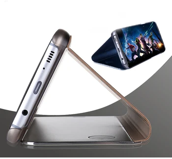 Veidrodis Peržiūrėti Smart Flip Case For Samsung Galaxy A10E Prabanga originalus Rubisafe fundas A10 E SM A102 A102F 360 Odinis Telefono Dangtelį