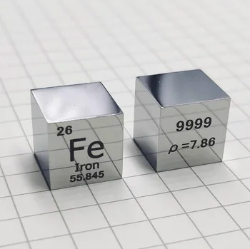 VEIDRODIS POLIRUOTI Didelio Grynumo 99.99% Geležies (Fe Metalo Elementų Periodinės Lentelės Kubo 10mm