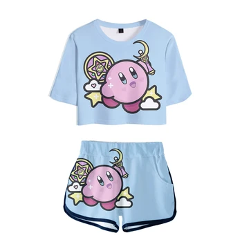 Veikiami Bamba T-shirt + Trumpas Kelnes Vasaros Kirby Moterų Dviejų dalių Viršūnes Atsitiktinis Karšto Moterų Mergina Rinkiniai 2020 Populiarus Naujas Megztinis