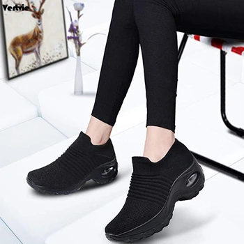 Vertvie Moterims Vaikščioti Pėsčiomis Veikia Akies Breatnable Batų Mados Platforma Slip-On Sneaker Oro Pagalvės Sporto Salė Modernaus Šokio Bateliai