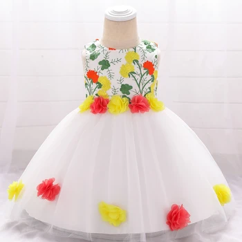 Vestuvių Vasaros Mergaitės 0-2 Metų Mergina Gimimo diena Dress Gėlių Šalies Princesė Dress Mergina Drabužių Vaikams Kostiumas Vestido L1878XZ