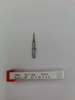 VHF Ličio Disilicate/Emax burs frezavimo įrankiai, 0.6,1.0,2,4 mm,VHF Emax, Stiklo frezavimą burs