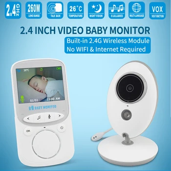 Video Baby Monitor 2.4 G Bevielio Su 2.4 Colių LCD 2 Garso Kalbėti Naktinio Matymo Priežiūros Saugumo Kameros Aukle