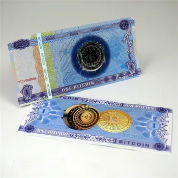 Vienas Bitcoin Pinigų Ne Valiuta Popieriaus Banknotai Anti-Fake 1 BTC Sąskaitas Kolekcionuojamų