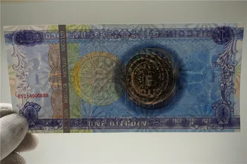 Vienas Bitcoin Pinigų Ne Valiuta Popieriaus Banknotai Anti-Fake 1 BTC Sąskaitas Kolekcionuojamų