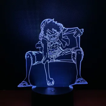 Vienas Gabalas 3D Lempa su baterijomis, Šviesos Vaikų Miegamasis meno Luffy Šiuolaikinės Metu Vaikams dekoratyvinis Led Šviesos Naktį