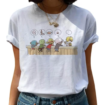 Vienas Gabalas Harajuku T Marškinėliai Moterims Juokingas Animacinių filmų Luffy T-shirts Ullzang Japonų Anime Tshirts 90s Grafinis Kawaii Viršuje Tees Moteris