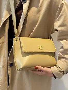 Vientisos spalvos Crossbody maišelį 2021 Mados Naujų Aukštos kokybės PU Oda Moterų Dizaineris Rankinės Didelės talpos Petį Krepšys