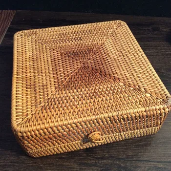 Vietnamas Rudenį rotango Rdensely megzti Pu 'er alavo arbatos dėžutė organizatorius aikštėje arbatos alavo talpinimo Elegantiškas kokybės Papuošalų Dėžutė dovana