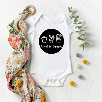 Vietoje Auginamos Augalų Kūdikių Onesie Bodysuits Komplektus Nėštumo Skelbimas Trumpas Rankovės Onesie Babyshower Dovana Drabužius Lašas Laivas