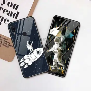 Vietos Mėnulio Astronautas Atvejais Xiaomi Redmi Pastaba 9S 8 8T 7 9 9A 9C 8A K20 K30 5G Pro Grūdintas Stiklas Coque Telefono Dangtelį