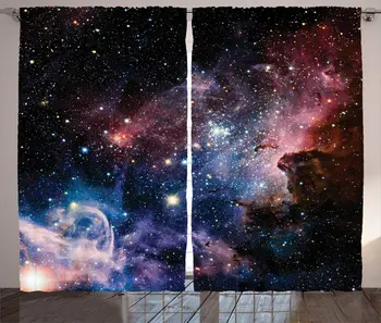 Vietos Papuošalų Kolekcija Žvaigždžių Ūkas Spalvinga Erdvė, Galaxy Astronominė Nuotrauką Spausdinti Kambarį Miegamojo Užuolaidų 2 Plokštės